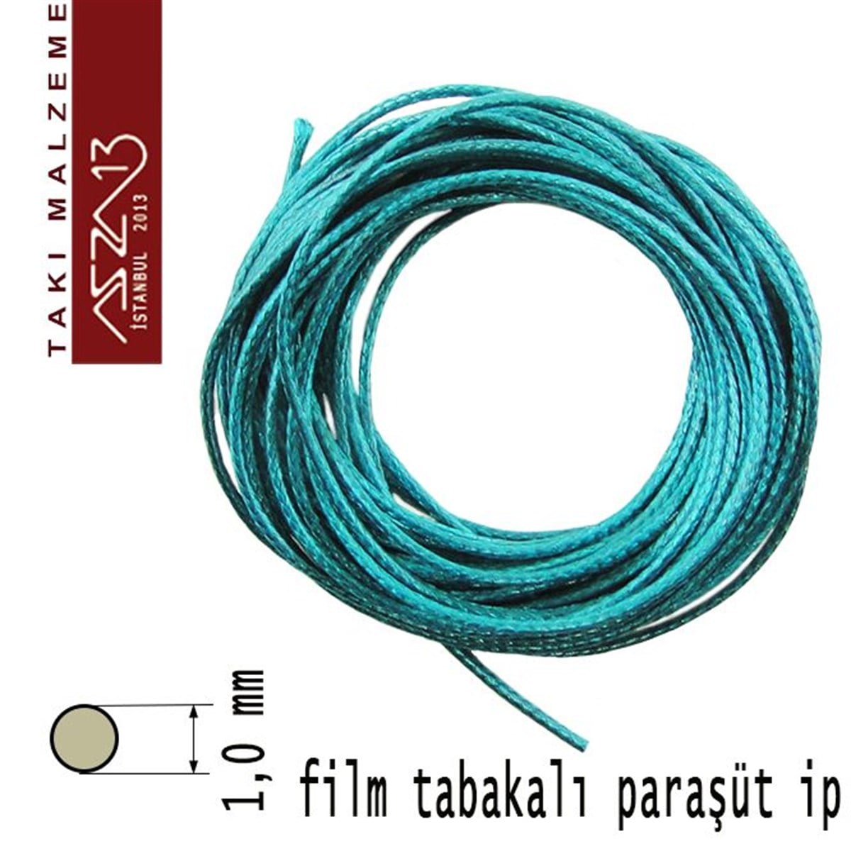 Küf Yeşili 1,00 mm Kalınlıkta Film Kaplı Paraşüt İpi / 3 Metre