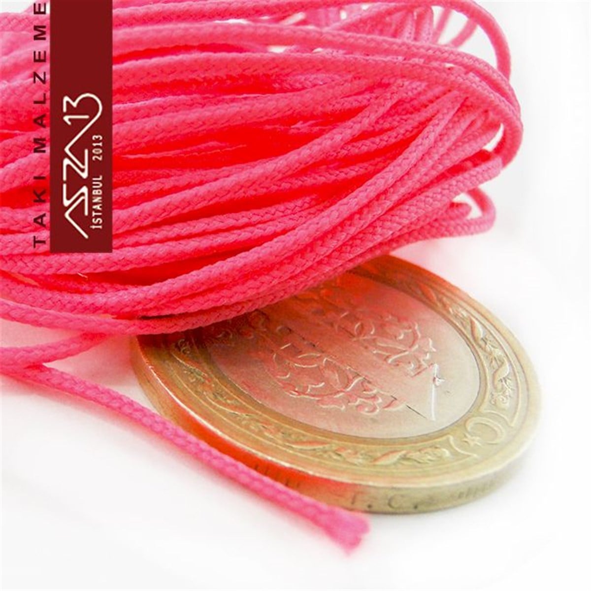Neon Pembe 0,8 mm Kalınlıkta Paraşüt İpi / 5 Metre