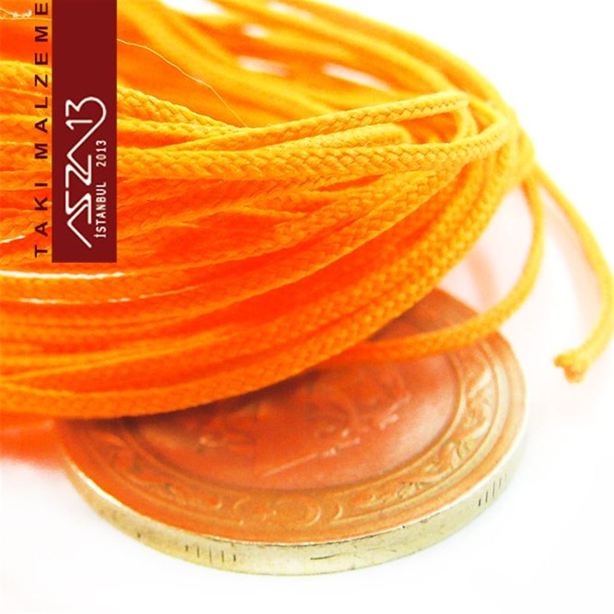 Neon Turuncu 0,8 mm Kalınlıkta Paraşüt İpi / 5 Metre