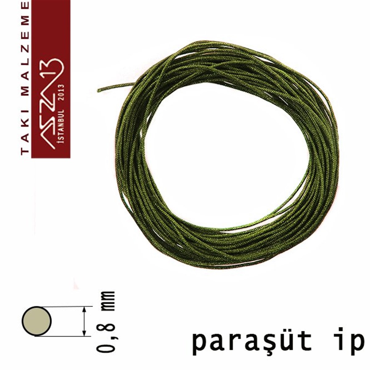Z. Yeşil 0,8 mm Kalınlıkta Paraşüt İpi / 5 Metre