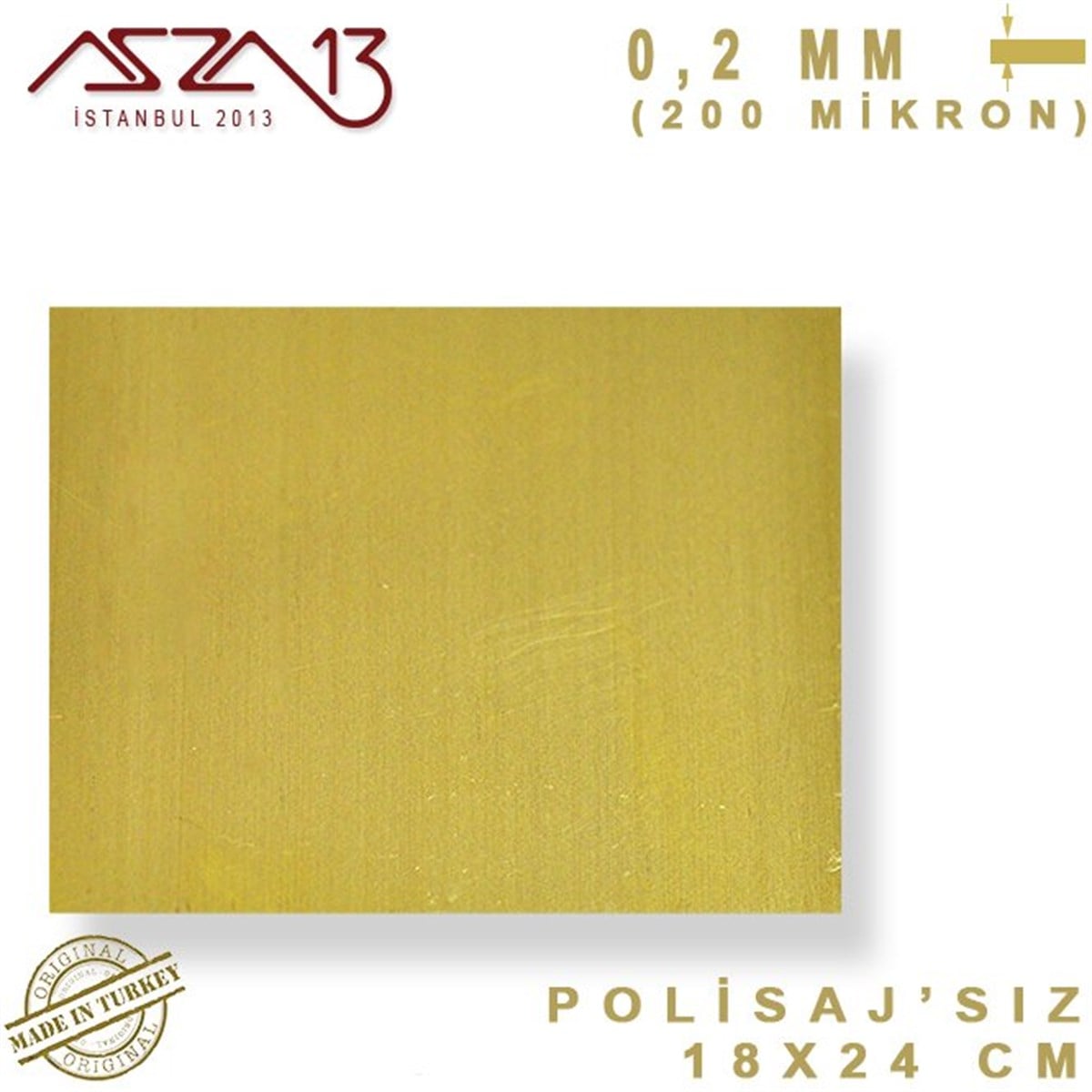 0.2 mm Pirinç Folyo (180 mm x 240 mm)