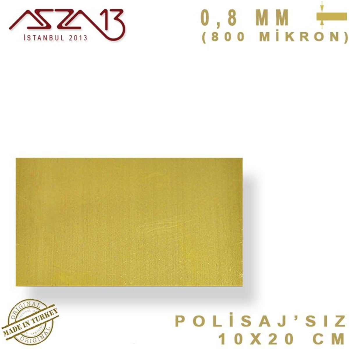 0.8 mm Pirinç Levha (100 mm x 200 mm)