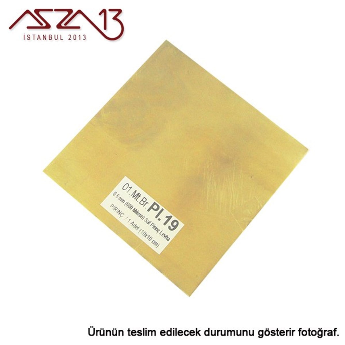 0.6 mm Pirinç Levha (100 mm x 100 mm)