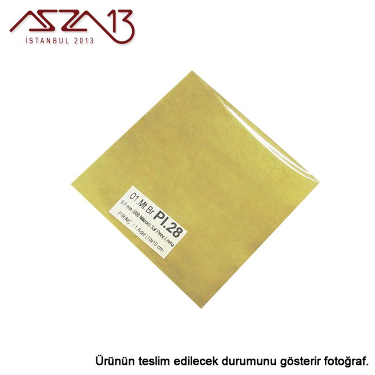 0.8 mm Pirinç Levha (100 mm x 100 mm)
