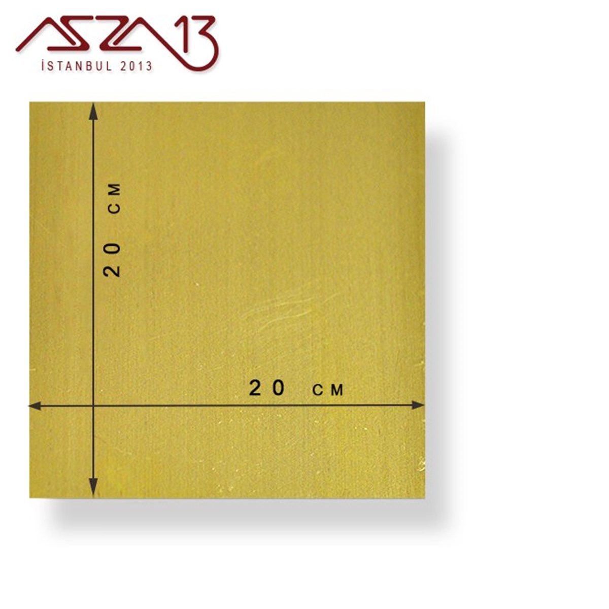 0.6 mm Pirinç Levha (200 mm x 200 mm)