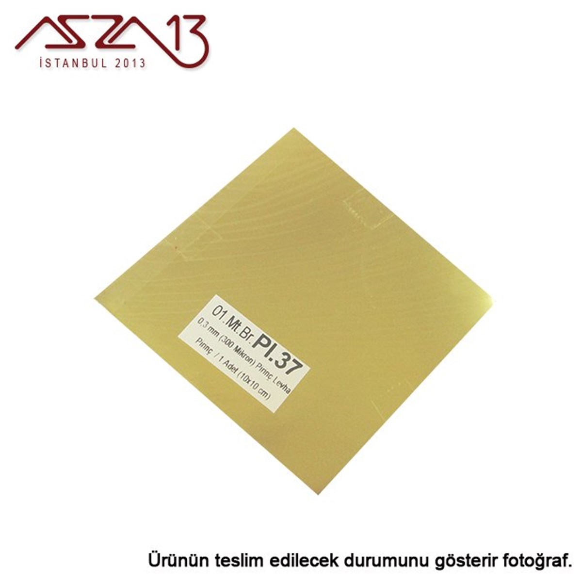 0.3 mm Pirinç Levha (100 mm x 100 mm)