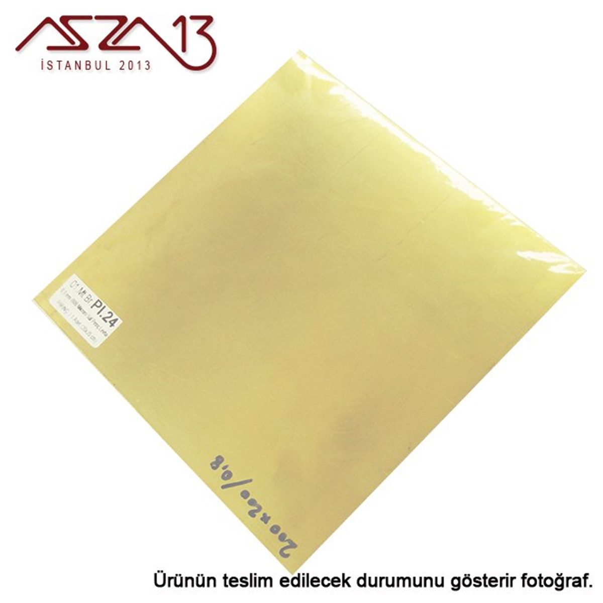 0.8 mm Pirinç Levha (200 mm x 200 mm)