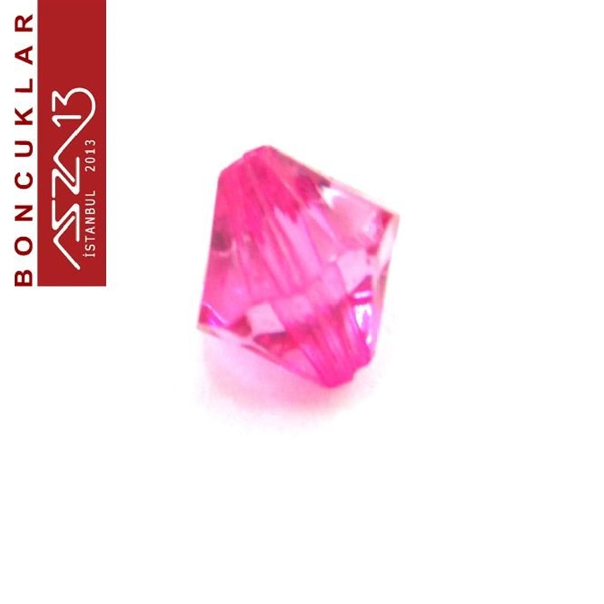 Bikon (Piramit), 8 mm, Koyu Pembe Boncuk / Paket İçeriği 110 Adet