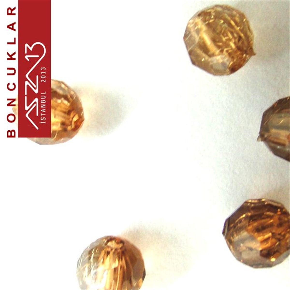 Fasetli 6 mm Yuvarlak, Açık Kahve Boncuk / Paket İçeriği 85 Adet
