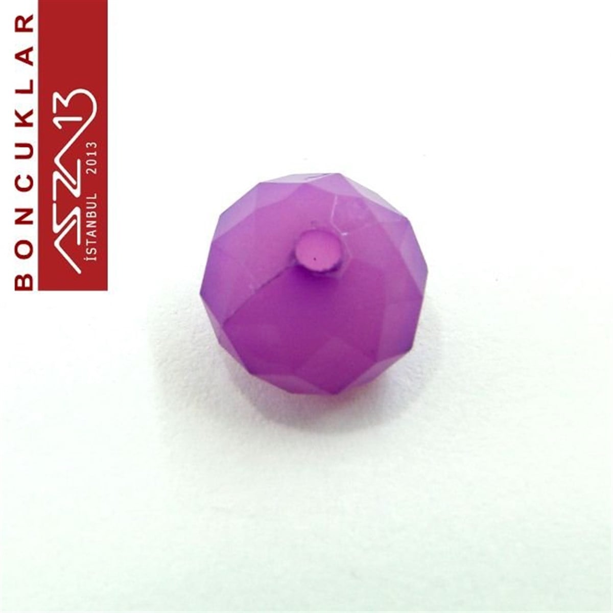 Fasetli, 8 mm, Rondela,  Mor Buzlu Boncuk / Paket İçeriği 100 Adet