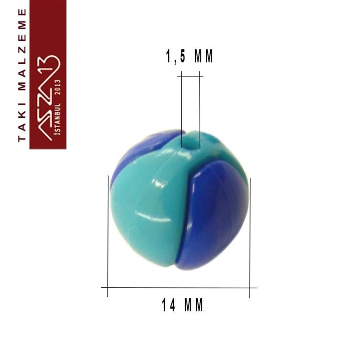 Karışık Renk, 14 mm Top, Lego Boncuk / Paket İçeriği 3 Top (6 Parça)