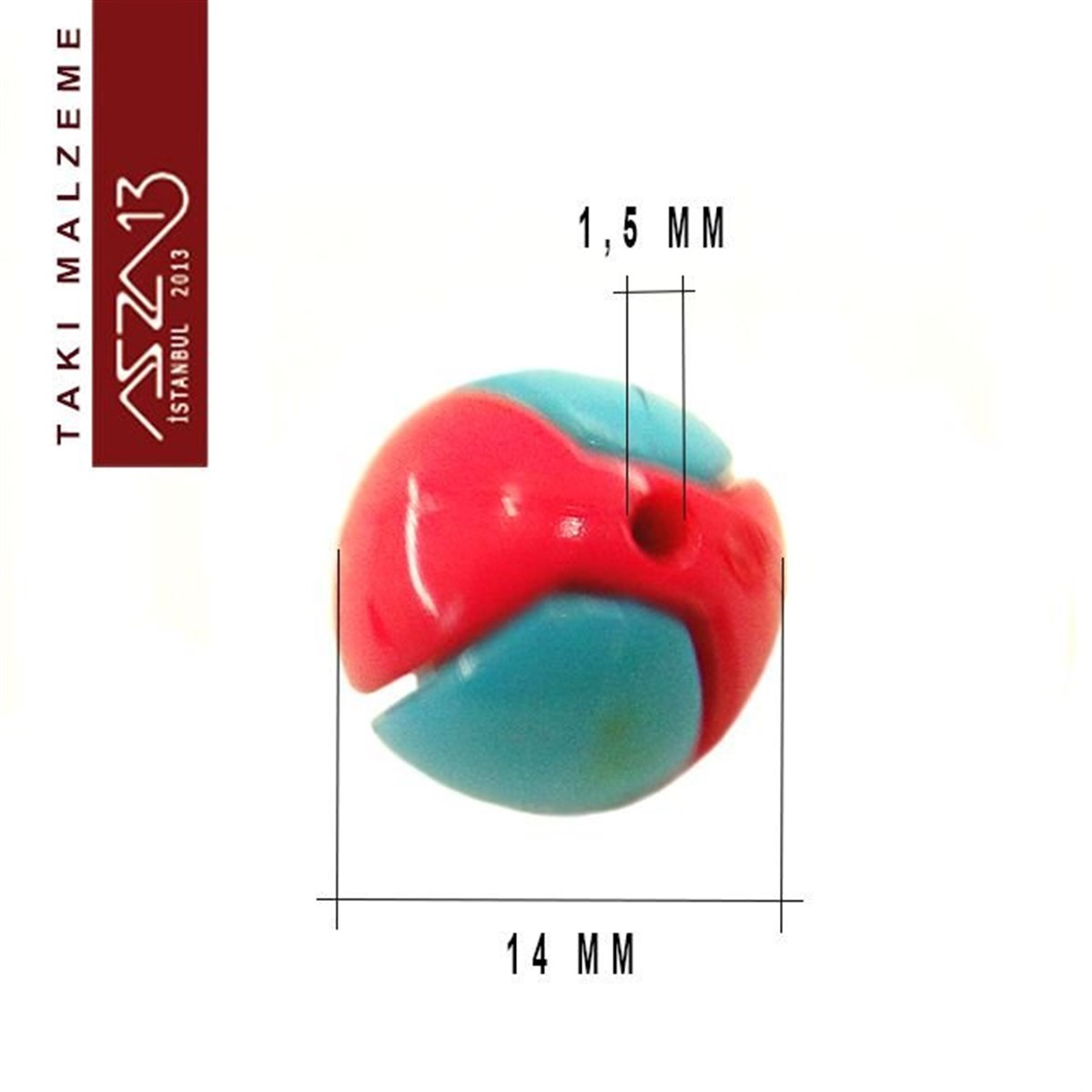 Karışık Renk, 14 mm Top, Lego Boncuk / Paket İçeriği 6 Top (12 Parça)