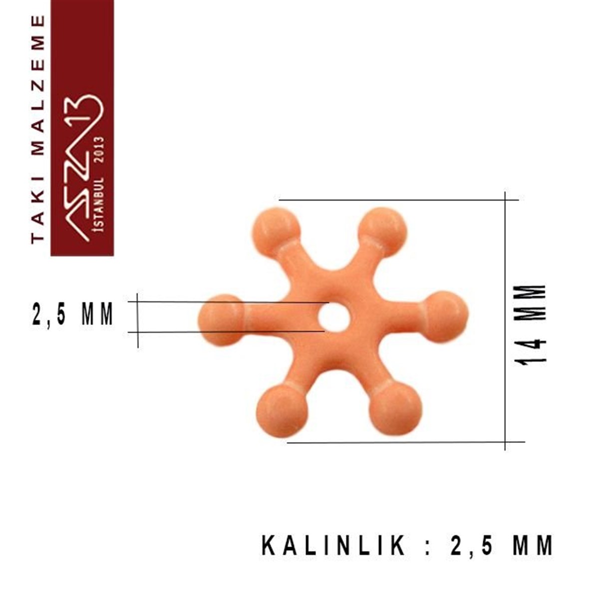 Karışık Renk, Akrilik, 14 mm, Kar Tanesi Boncuk / Paket İçeriği 100 Adet