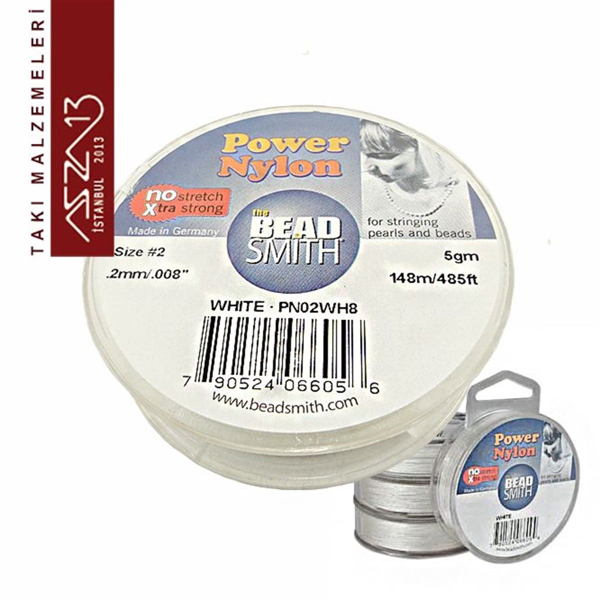 0,2 mm Power Nylon Fiber İplik / Beyaz