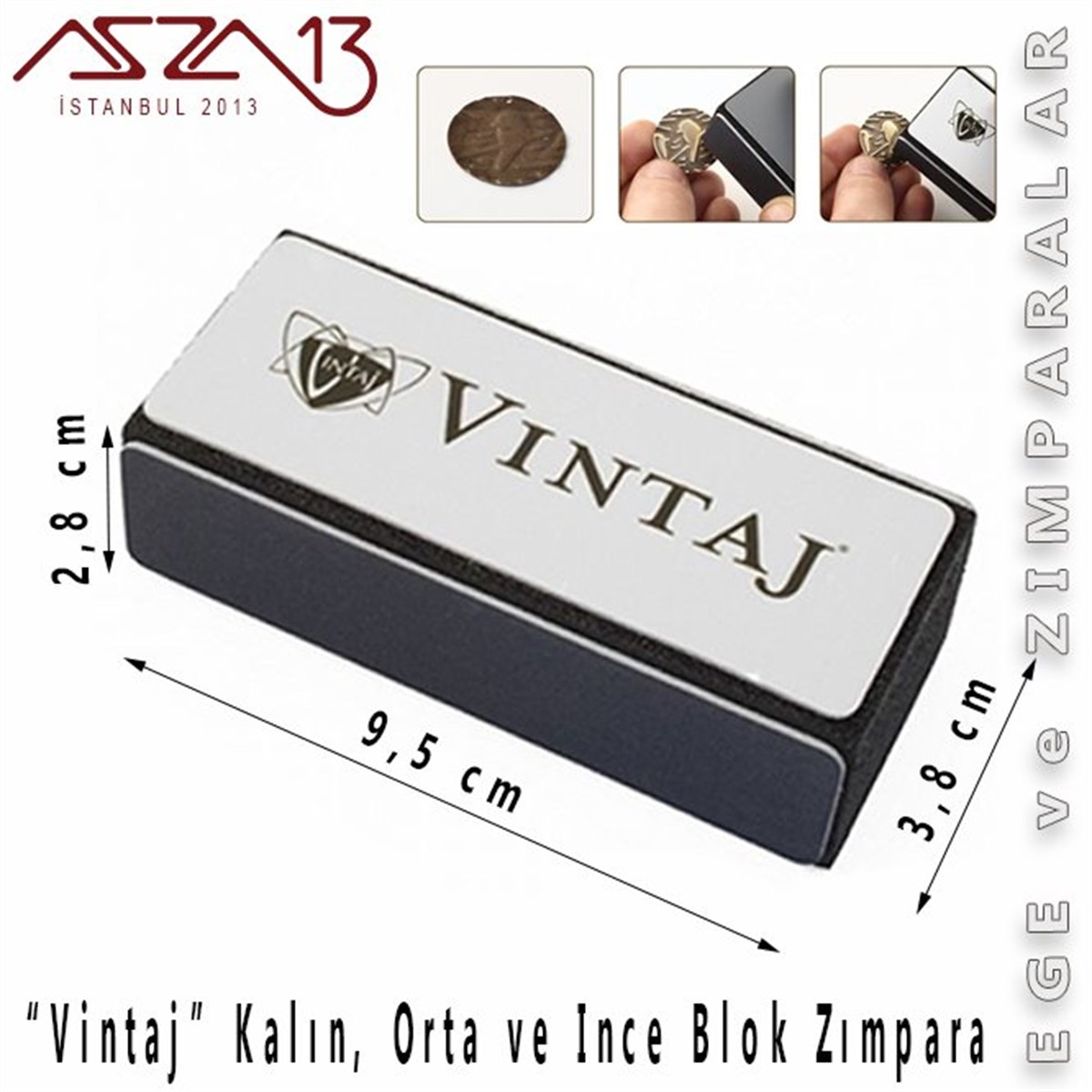 Vintaj marka Zımpara Bloğu (Kalın, Orta, İnce)