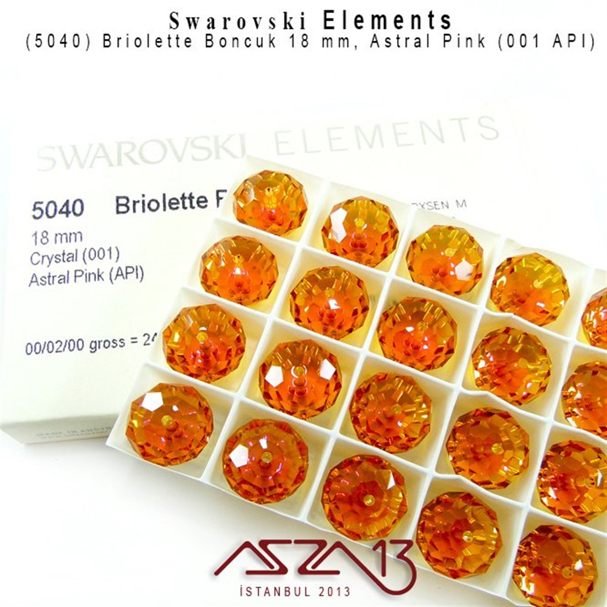 5040 001 API (Crystal Astral Pink) Briolette Bead (Biryolet Boncuk) 18 mm / 1 Adet