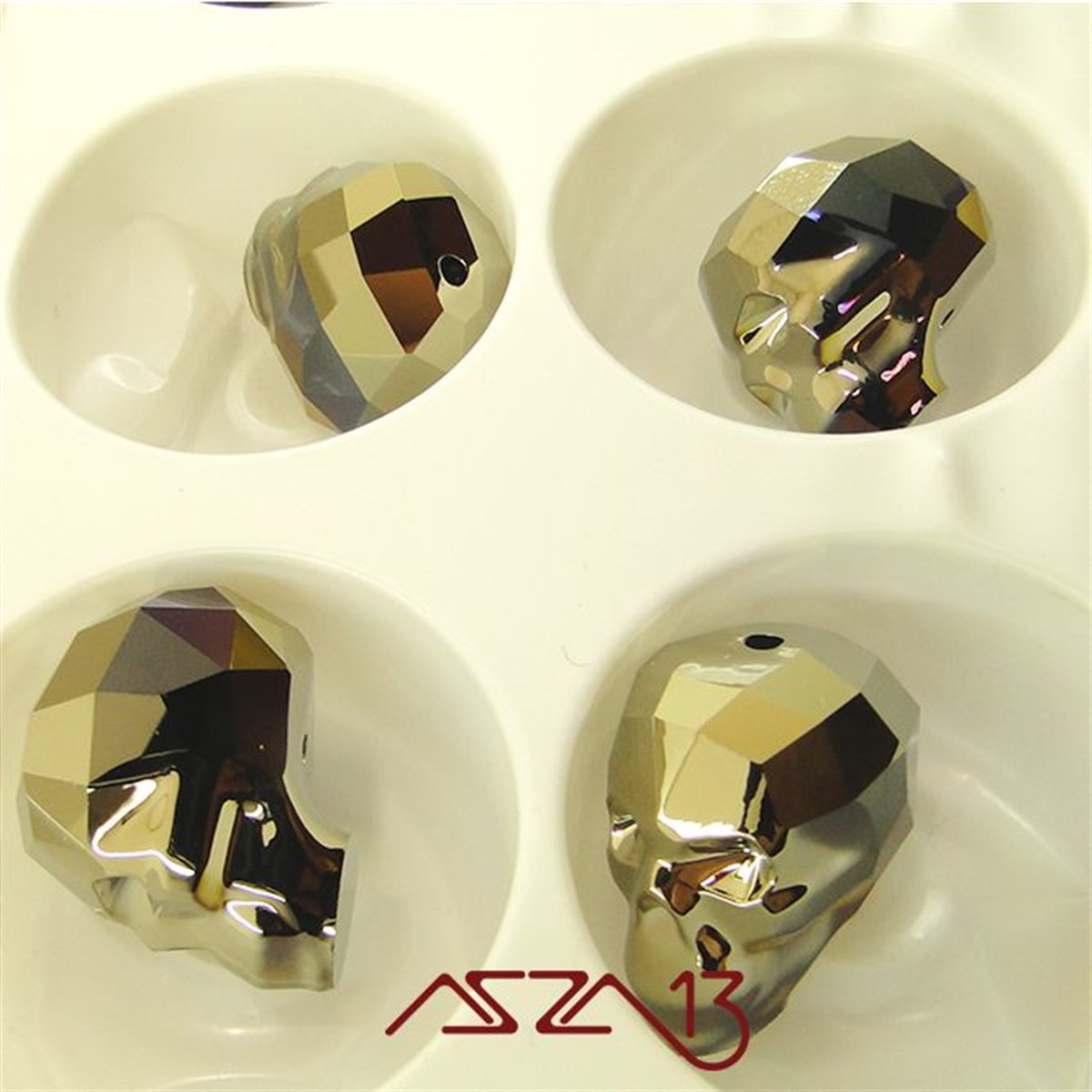 Swarovski 5750 Metallic Light Gold 2x (Skull Bead) 19 mm Kurukafa Boncuk