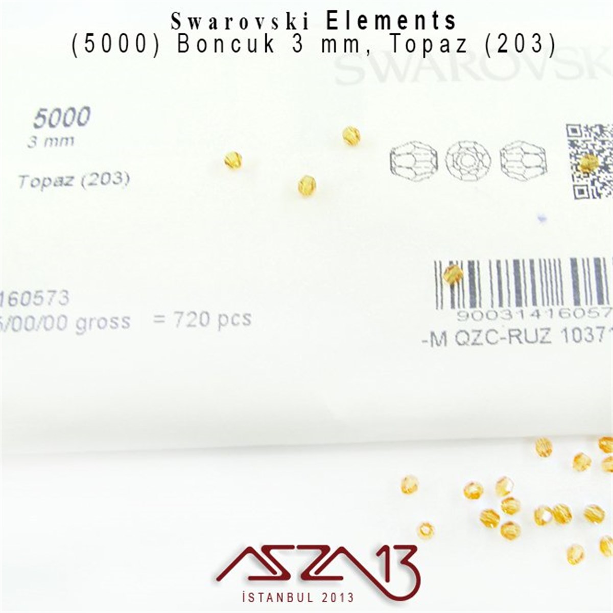 5000 203 (Topaz) Bead (Topaz Renk Boncuk) 3 mm / 72 Adet