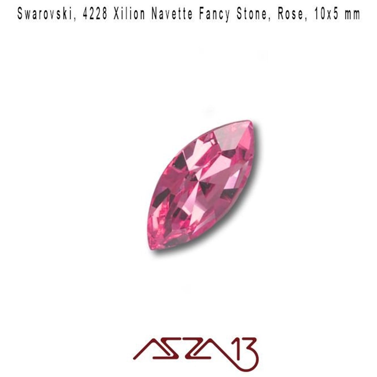 Swarovski 4228 Rose (Xilion Navette Fancy Stone) 10x5 mm / 5 Adet