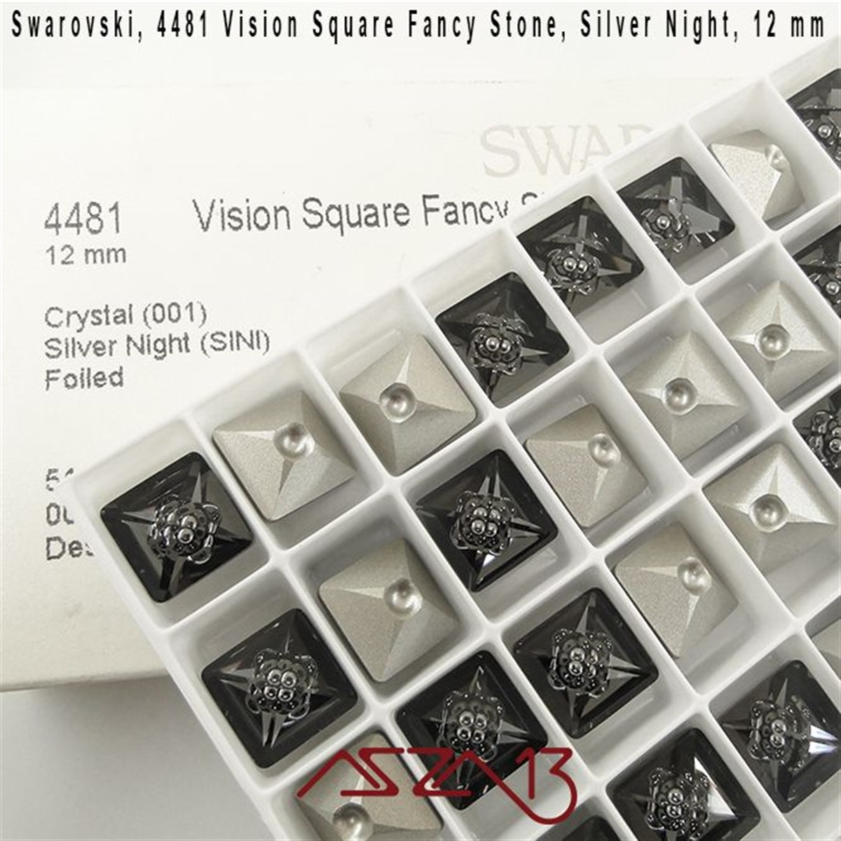 Swarovski 4481 Silver Night (Fancy Stone) Özel Tasarım 12 mm Taş / 1 Adet