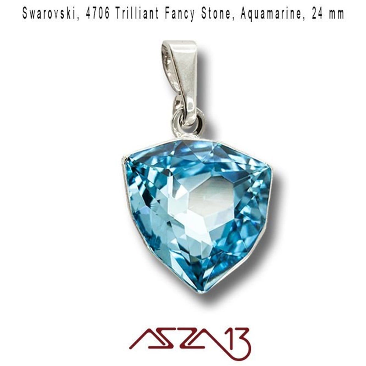 Swarovski 4706 Aquamarine (Trilliant Fancy Stone) 24 mm Taş / 1 Adet