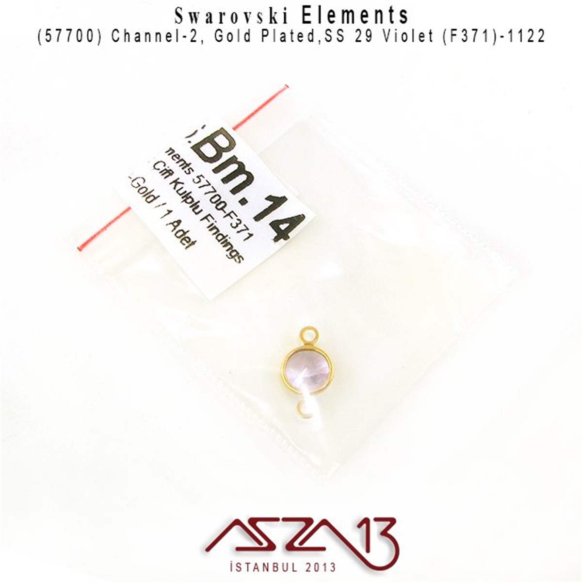 57700 F371 1122 (Violet) SS 29 Gold Plated Linked / 1 Adet