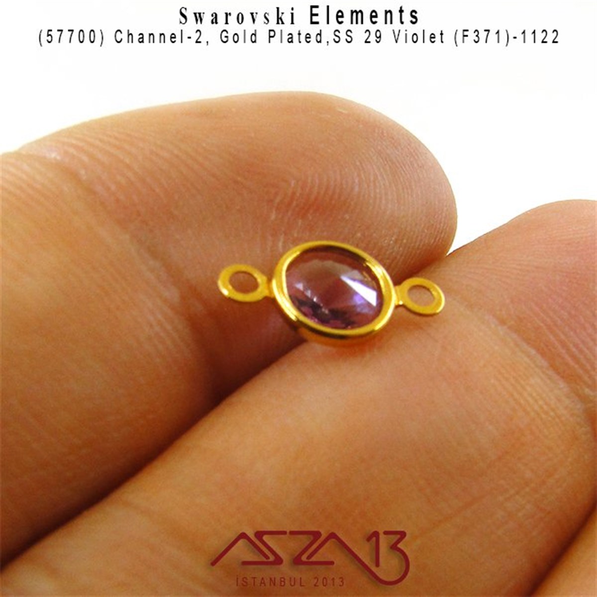 57700 F371 1122 (Violet) SS 29 Gold Plated Linked / 1 Adet
