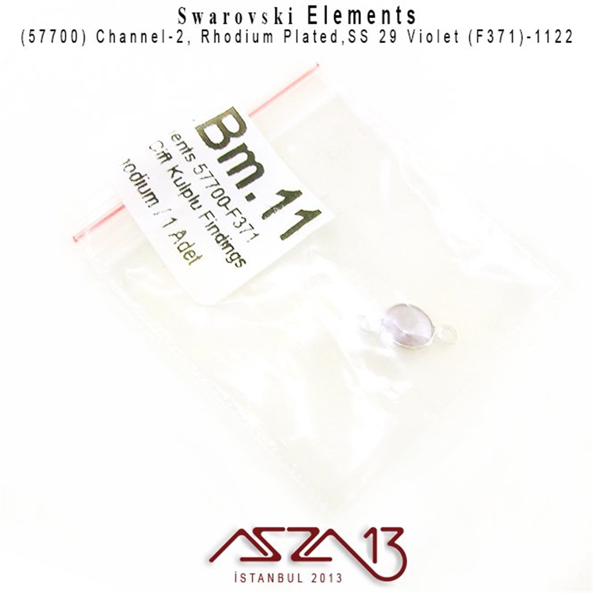 57700 F371 1122 (Violet) SS 29 Rhodium Plated Linked / 1 Adet