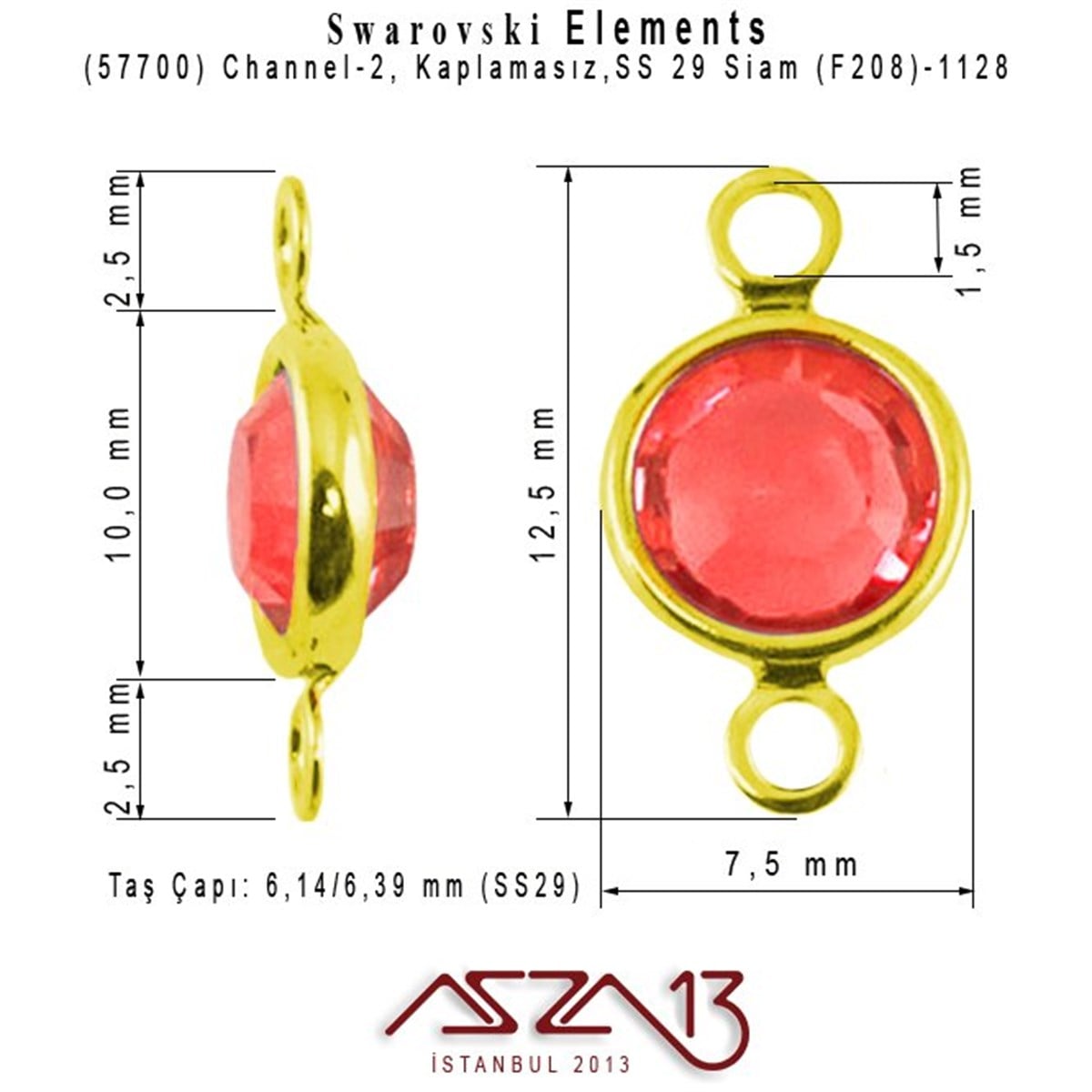 57700 F208 1128 (Siam) SS 29 No Plated Linked / 1 Adet