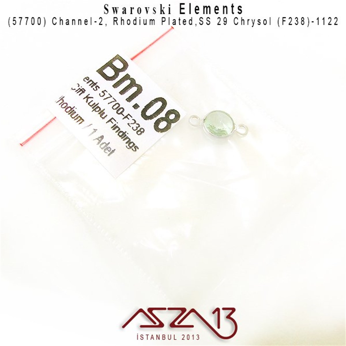 57700 F238 1122 (Chrysol) SS 29 Rhodium Plated Linked / 1 Adet