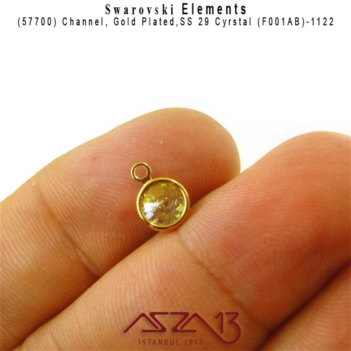 57700 F001AB 1122 (AB Crystal) SS 29 Gold Plated Linked / 1 Adet