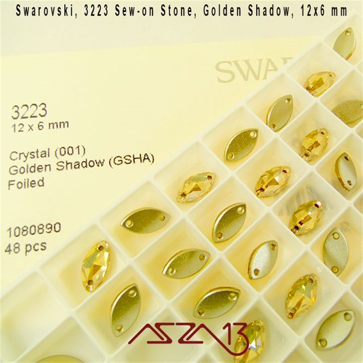 Swarovski 3223 Golden Shadow (Sew-on Stone) 12x6 mm Kristal DikmeTaş