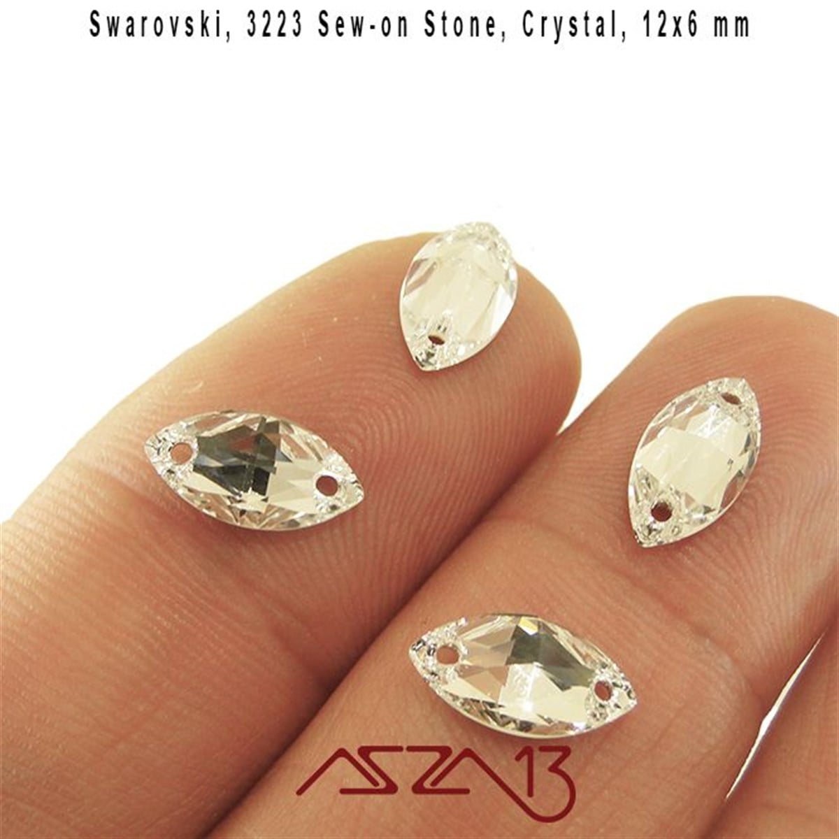 Swarovski 3223 Crystal (Sew-on Stone) 12x6 mm Kristal DikmeTaş