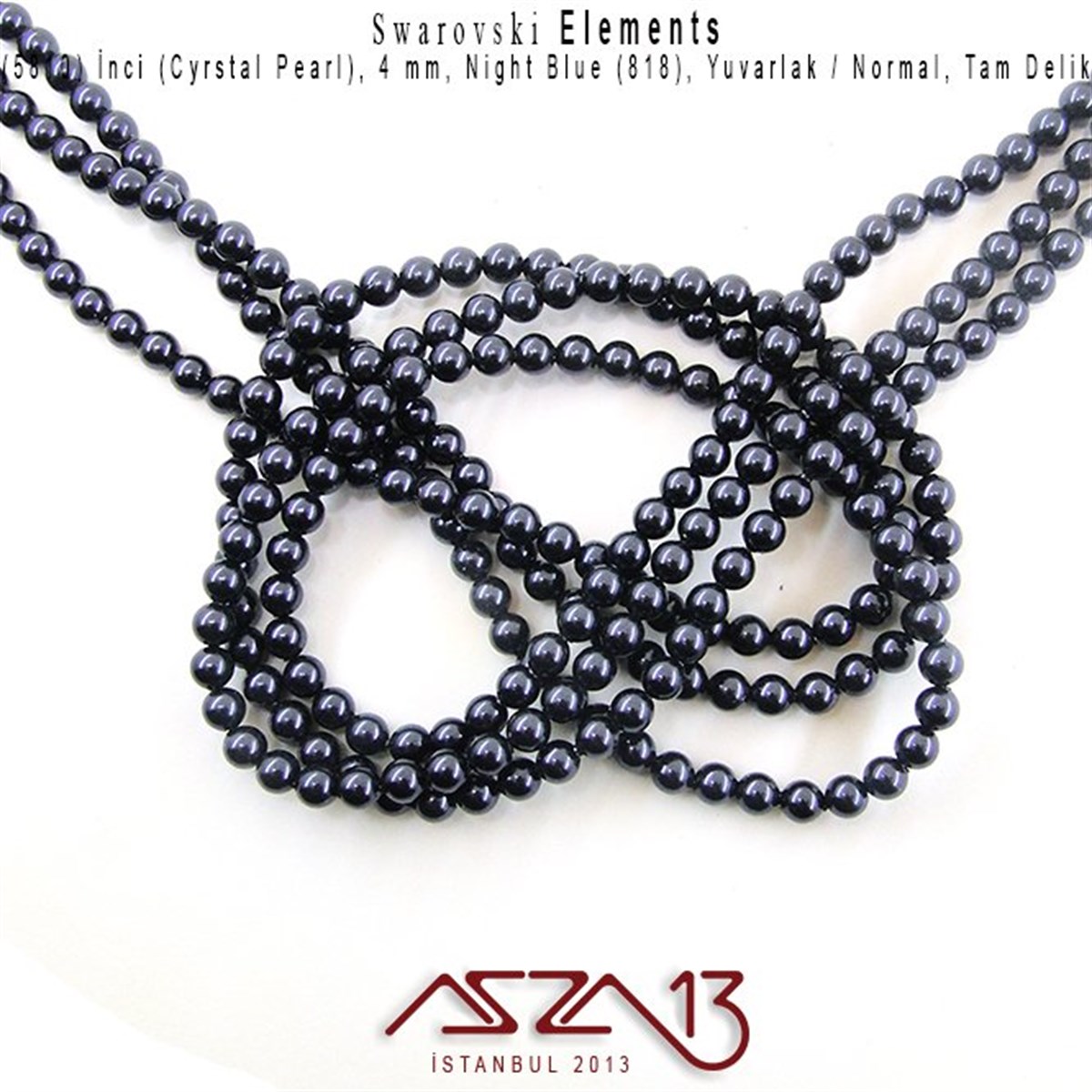 5810-818 Crystal Night Blue Pearl 4 mm (İnci) / 50 Adet