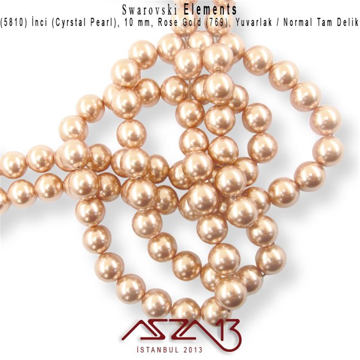 5810-769 Crystal Rose Gold Pearl 10 mm (İnci) / 15 Adet