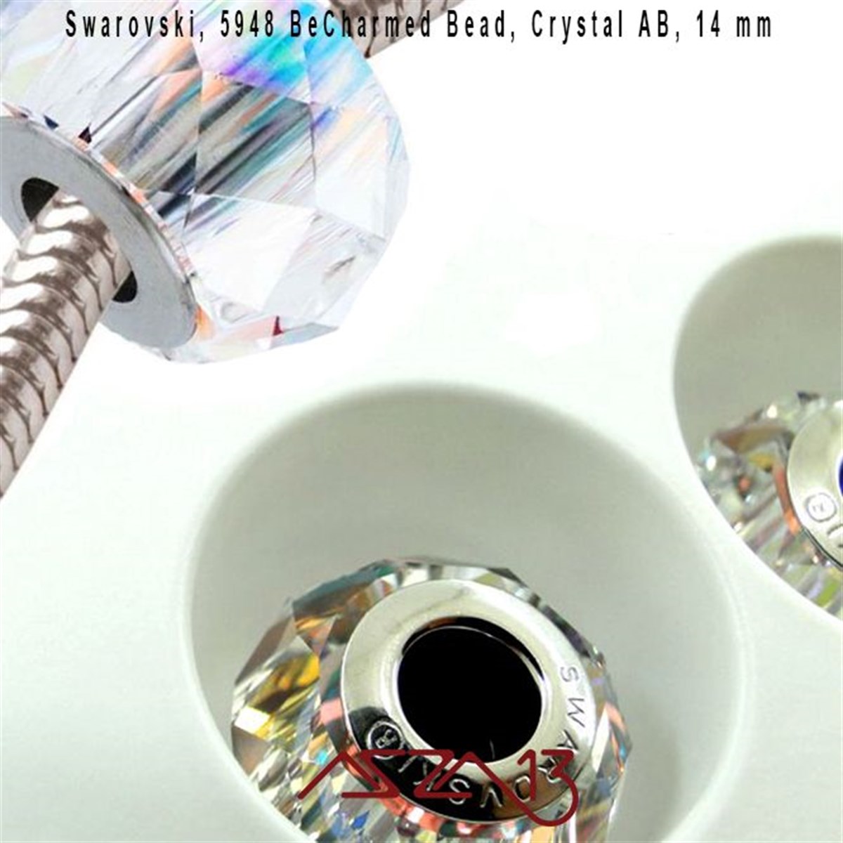Swarovski 5948 Aurore Boreale (BeCharmed Briolette Bead) 14 mm Pave