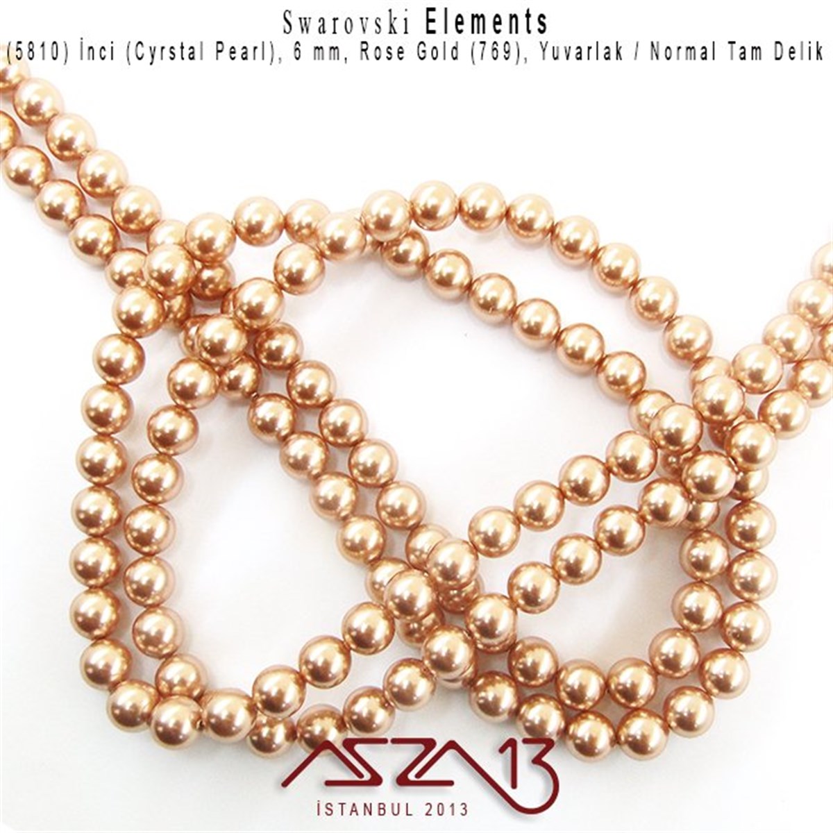 5810-769 Crystal Rose Gold Pearl 6 mm (İnci) / 40 Adet