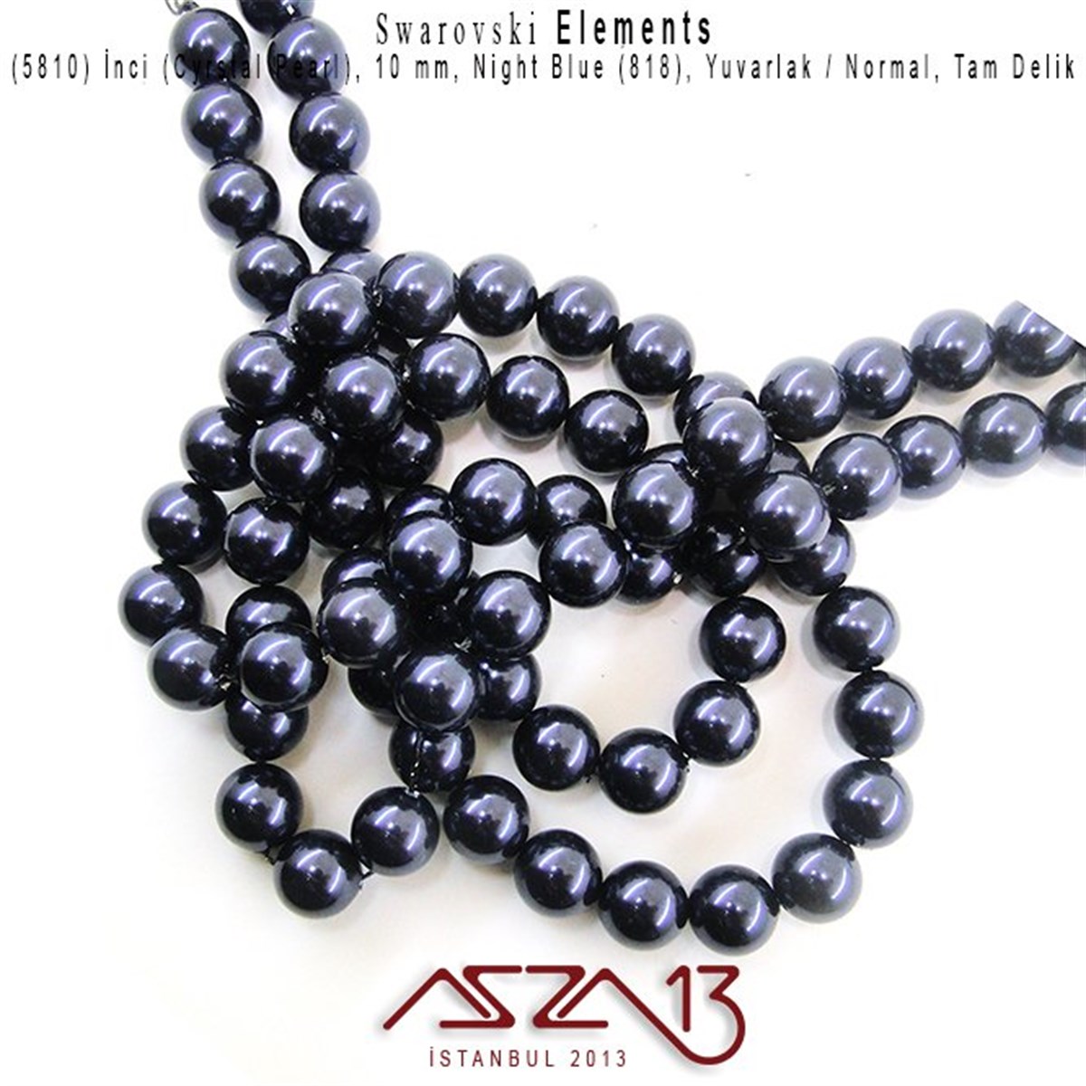 5810-818 Crystal Night Blue Pearl 10 mm (İnci) / 15 Adet