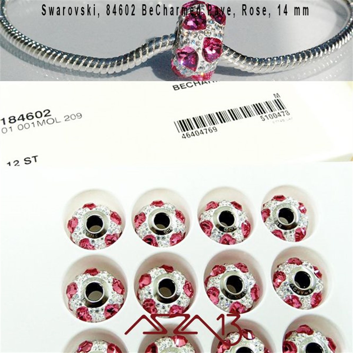 Swarovski 84602 Rose (BeCharmed Pave) 14 mm Pave