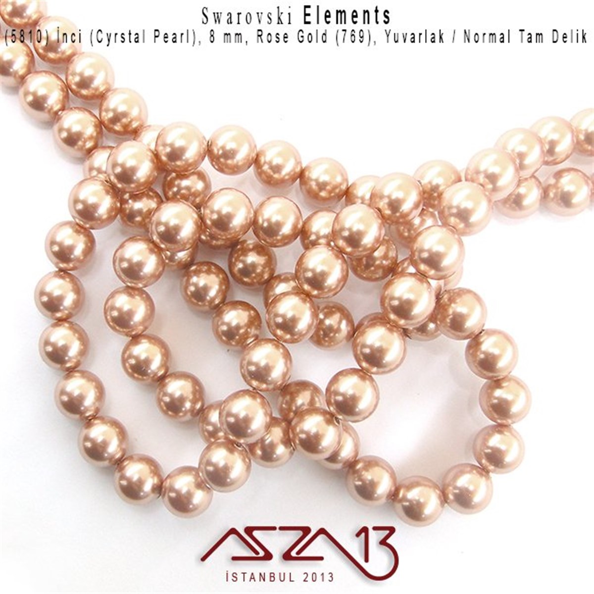 5810-769 Crystal Rose Gold Pearl 8 mm (İnci) / 30 Adet