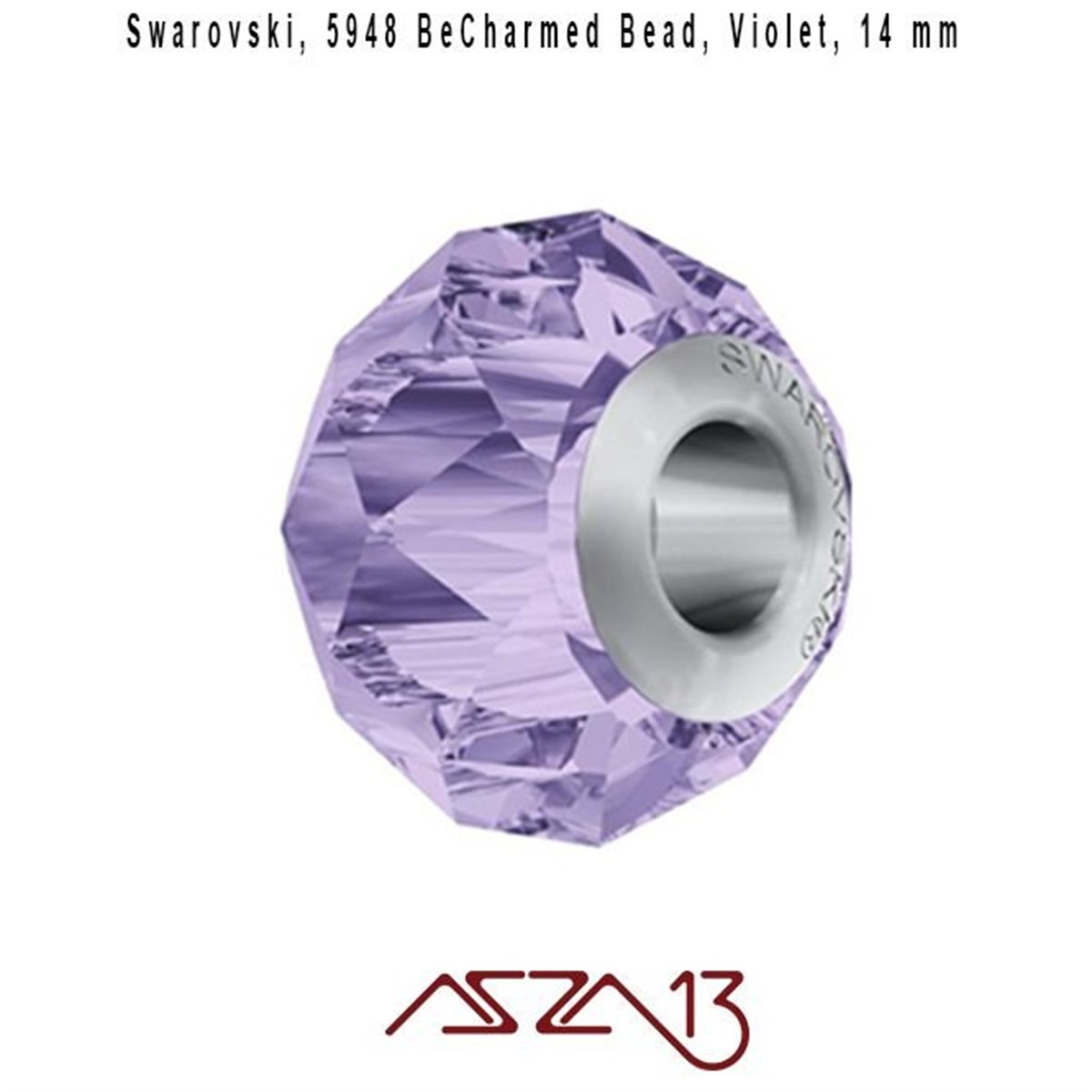 Swarovski 5948 Violet (BeCharmed Briolette Bead) 14 mm Pave