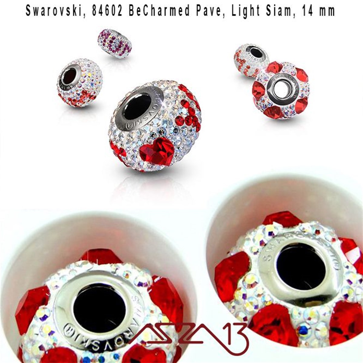 Swarovski 84602 Light Siam (BeCharmed Pave) 14 mm Pave