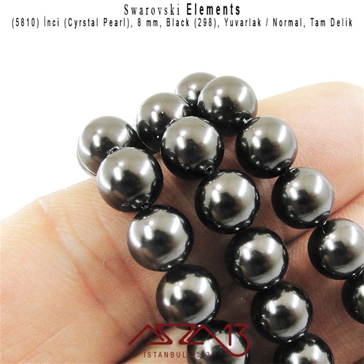 5810-298 Crystal Black Pearl 8 mm (İnci) / 30 Adet