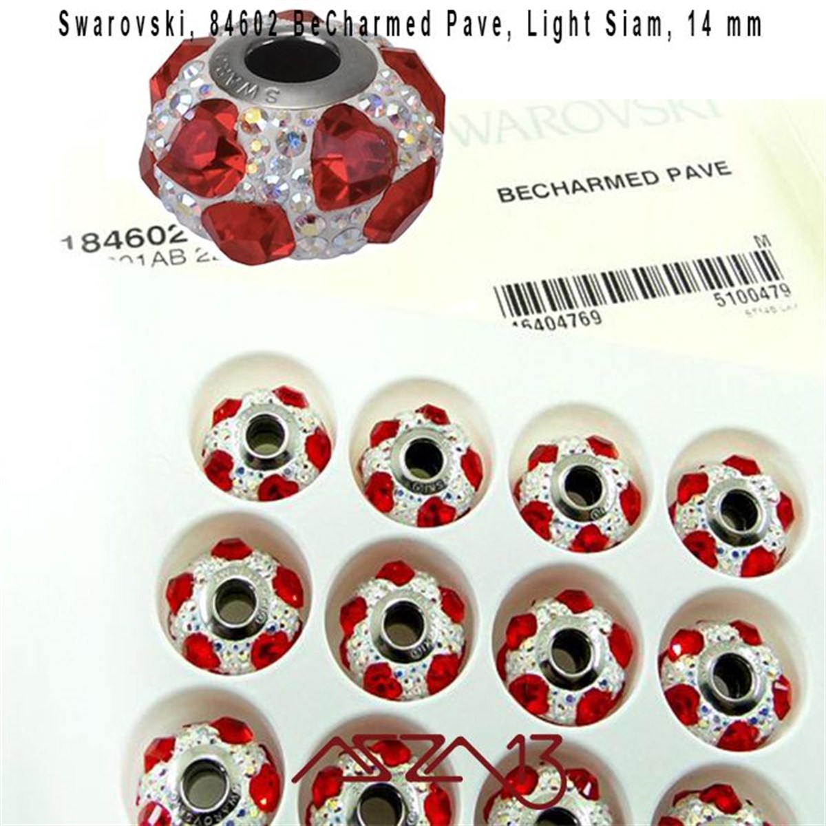 Swarovski 84602 Light Siam (BeCharmed Pave) 14 mm Pave