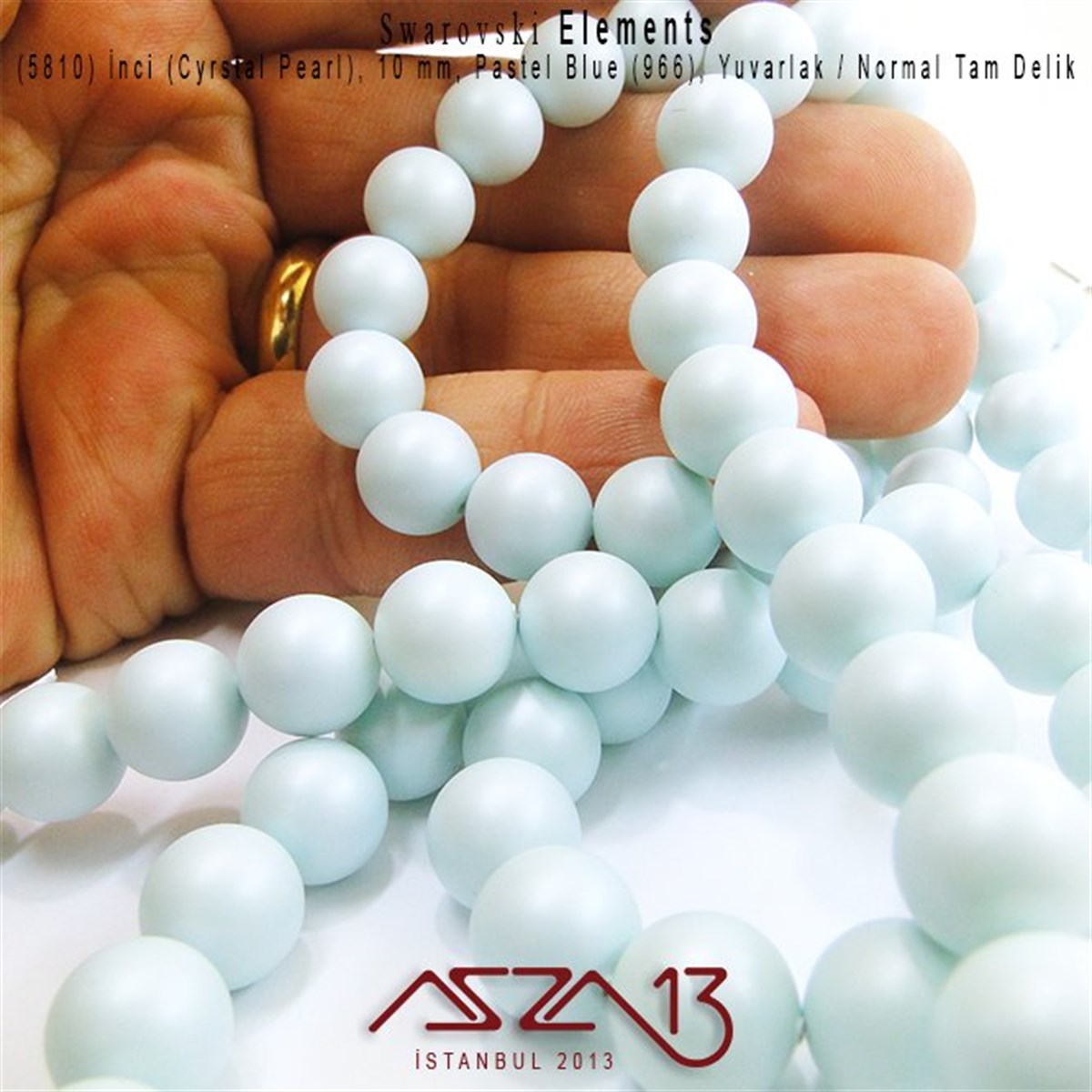 5810-966 Crystal Pastel Blue Pearl 10 mm (İnci) / 15 Adet