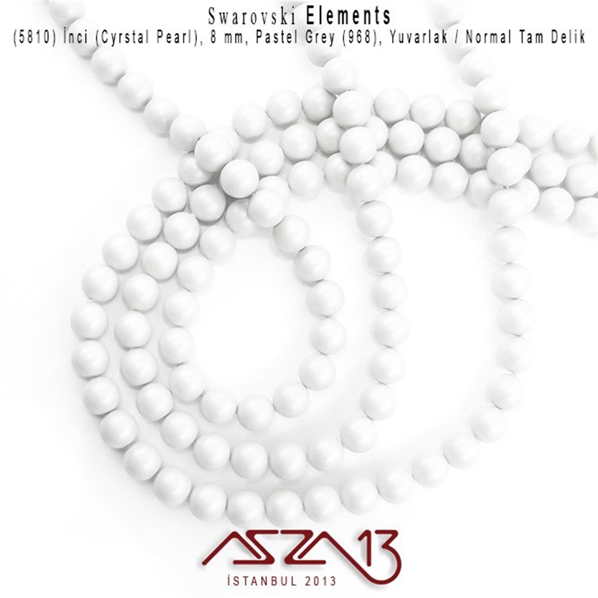 5810-968 Crystal Pastel Grey Pearl 8 mm (İnci) / 30 Adet