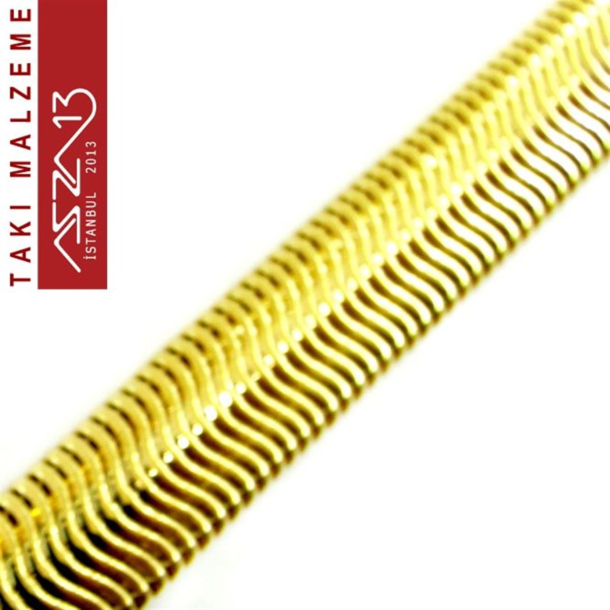 Micron 22K Altın Kaplamalı Yassı Yılan 6x2,5 mm Zincir / Paket İçeriği 42 cm
