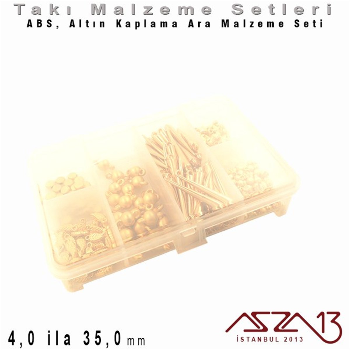 Altın Kaplama - 4 ila 35,0 mm - ABS (Plastik) Ara Malzeme Seti / 6 Çeşit - 50 gr