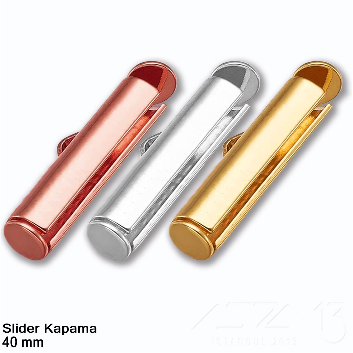 Kapama - Slider 40 mm - Altın, Rose Altın ve Rodyum Kaplama / 2 Adet