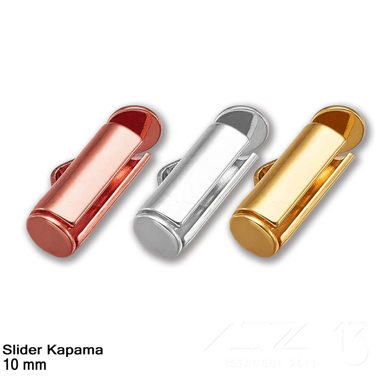 Kapama - Slider 10 mm - Altın, Rose Altın ve Rodyum Kaplama / 2 Adet